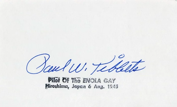Paul W. Tibbets autograph