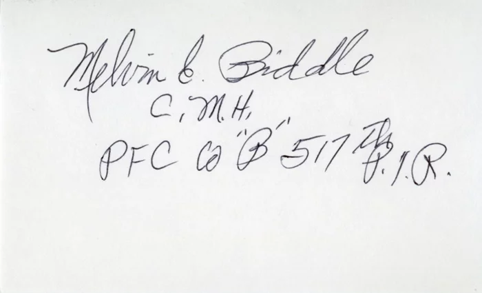 Melvin Biddle autograph