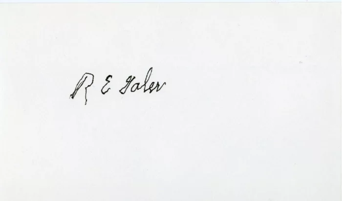 Robert E. Galer autograph