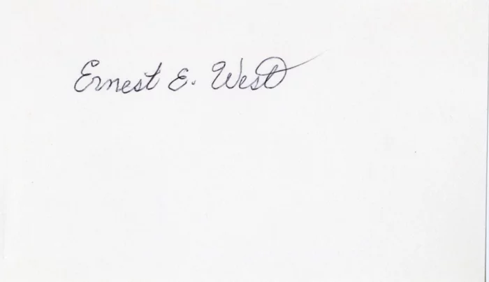 Ernest E. West autograph