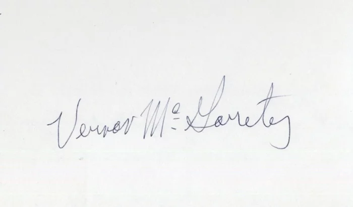 Vernon McGarity autograph