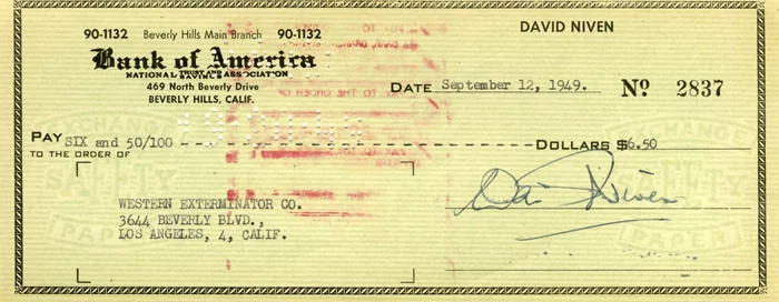David Niven autograph