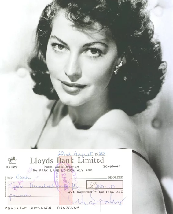 Ava Gardner autograph