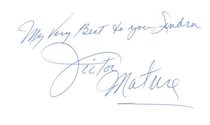 Victor Mature autograph
