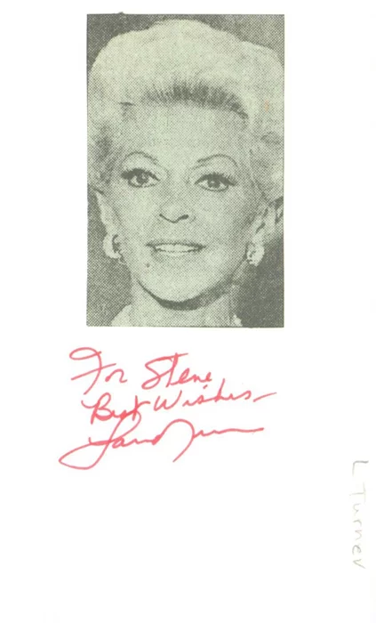 Lana Turner autograph