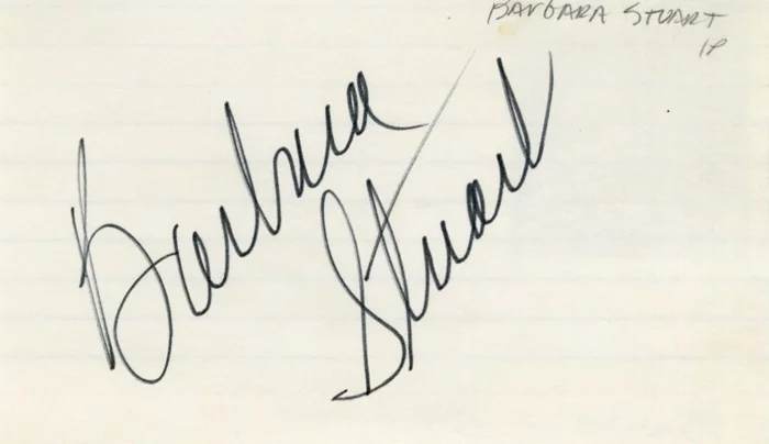 Barbara Stuart autograph