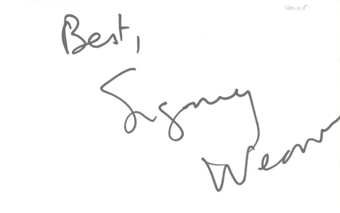 Sigourney Weaver autograph