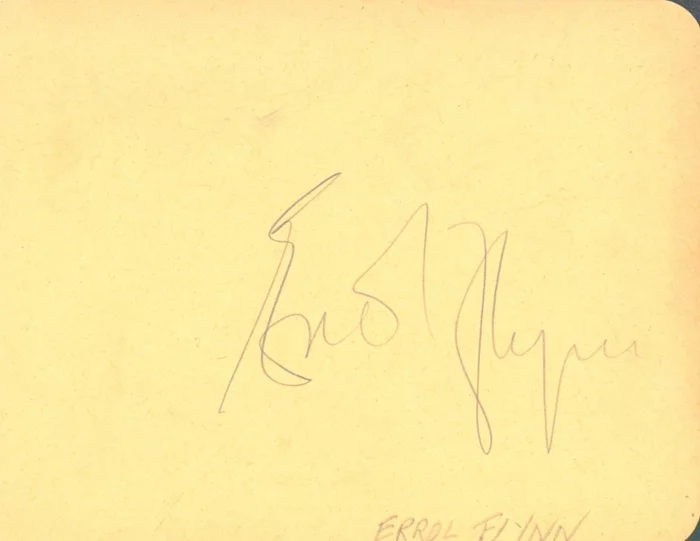 Errol Flynn autograph