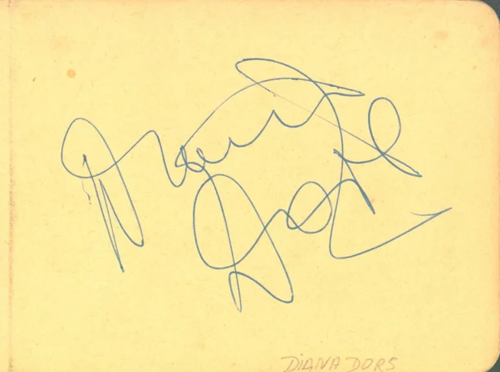 Diana Dors autograph