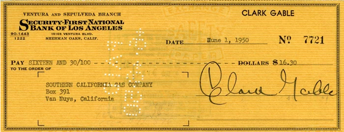 Clark Gable autograph