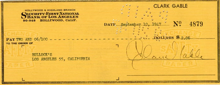 Clark Gable autograph