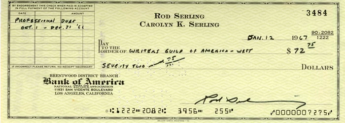 Rod Serling autograph