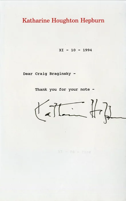 Katharine Hepburn autograph