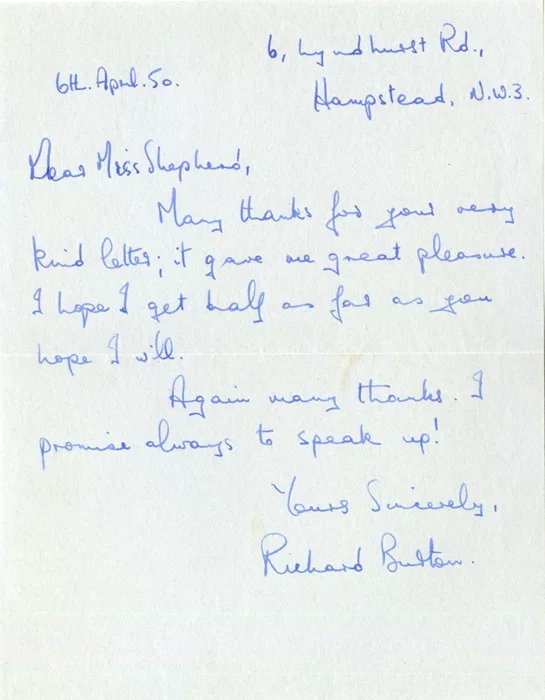 Richard Burton autograph