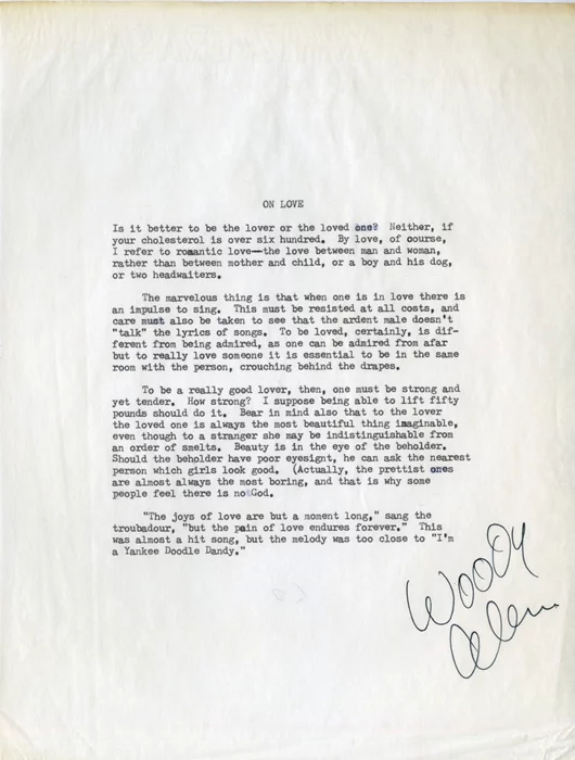 Woody Allen autograph