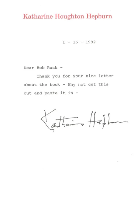 Katharine Hepburn autograph