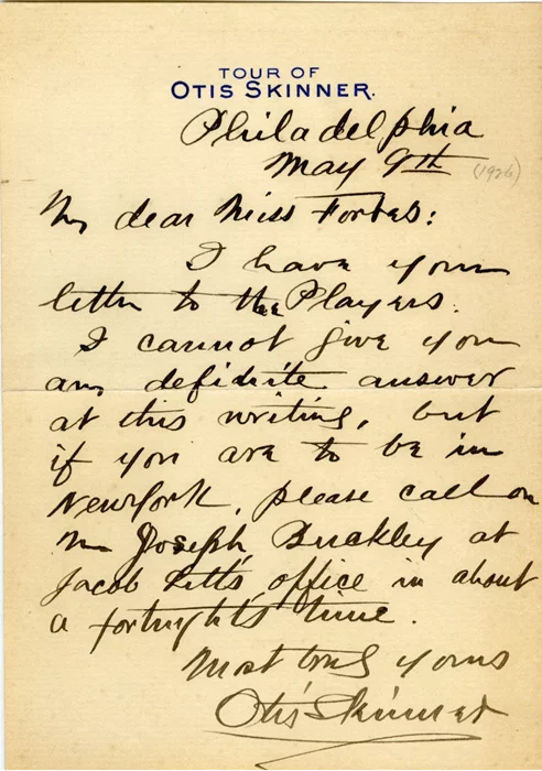 Otis Skinner autograph