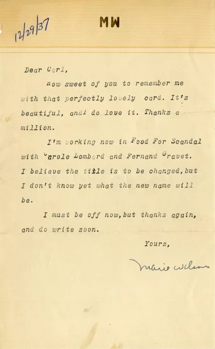 Marie Wilson autograph