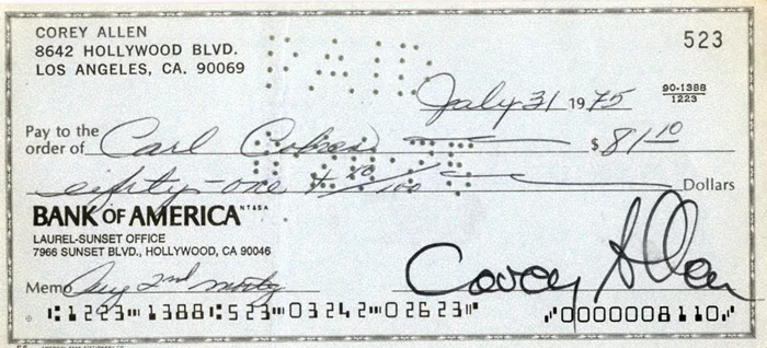 Corey Allen autograph