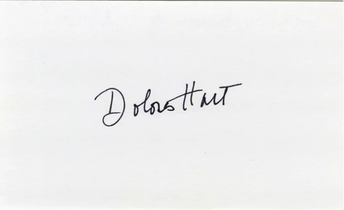 Dolores Hart autograph