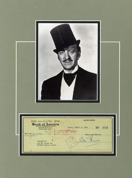 David Niven autograph