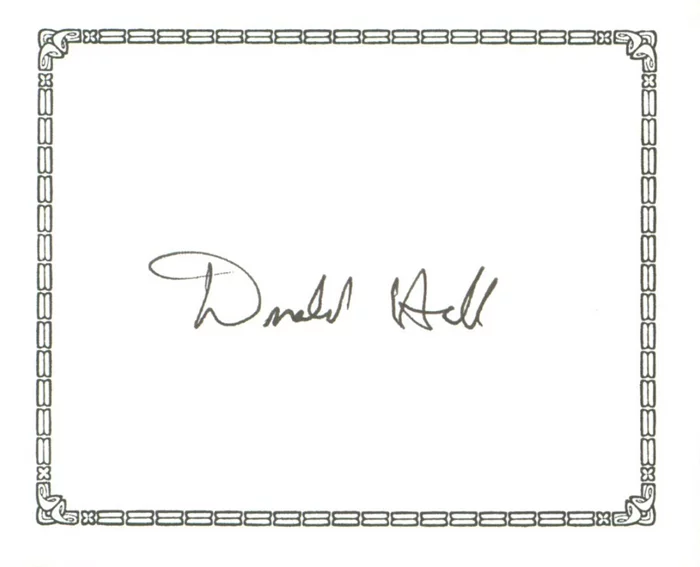 Donald Hall autograph