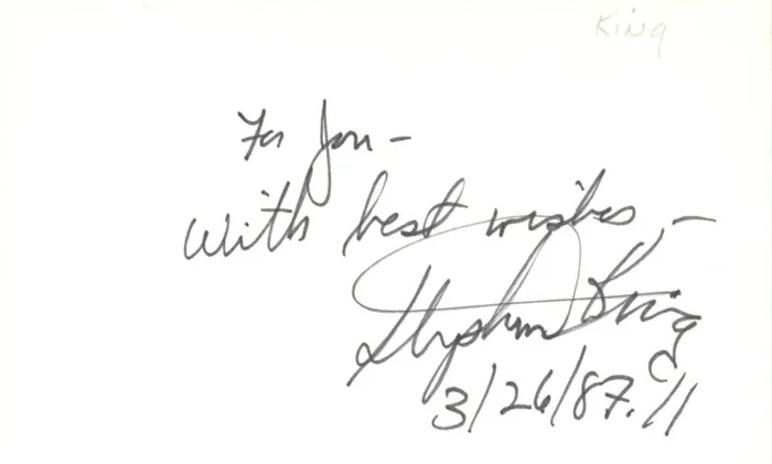 Stephen King autograph