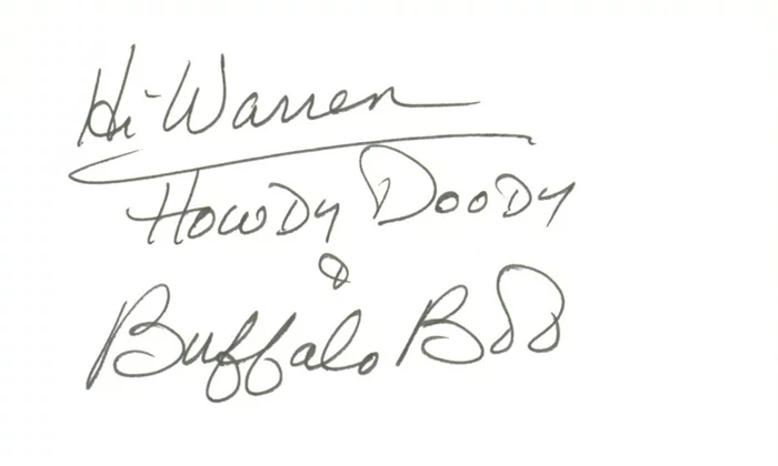 Buffalo Bob Smith autograph