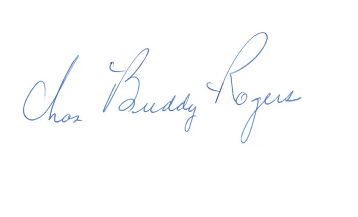 Charles 'Buddy' Rogers autograph