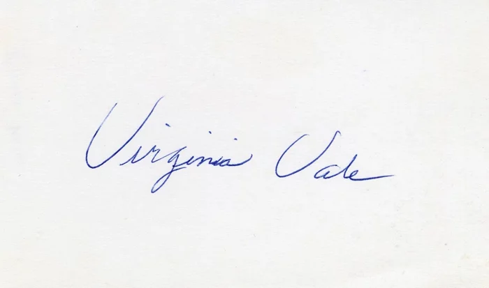 Virginia Vale autograph