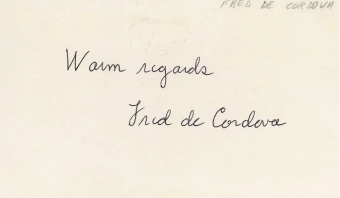 Fred de Cordova autograph
