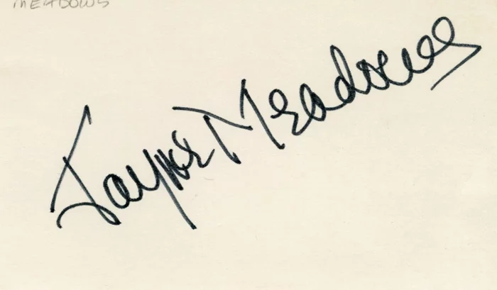 Jayne Meadows autograph