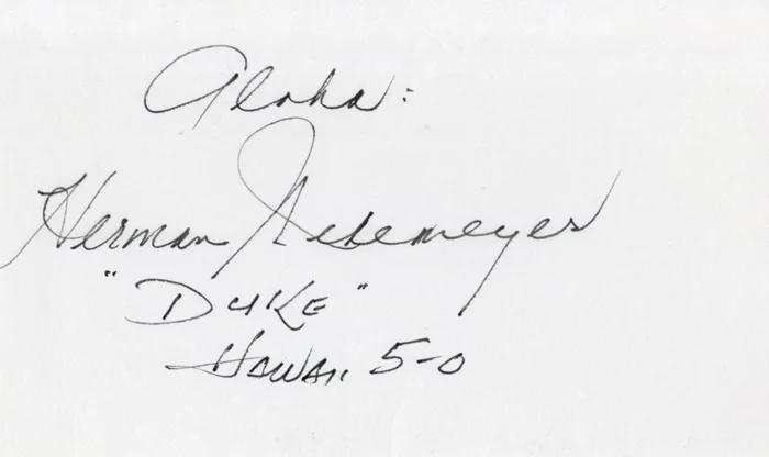 Herman Wedemeyer autograph