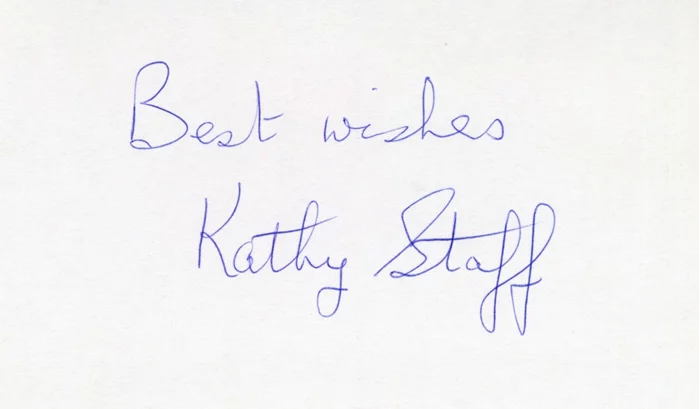 Kathy Staff autograph