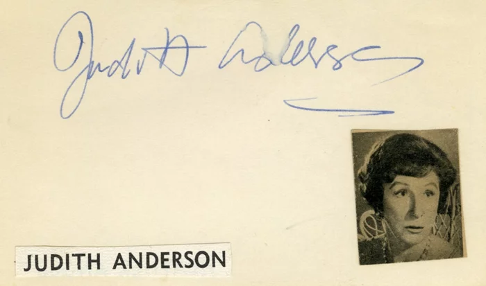 Judith Anderson autograph