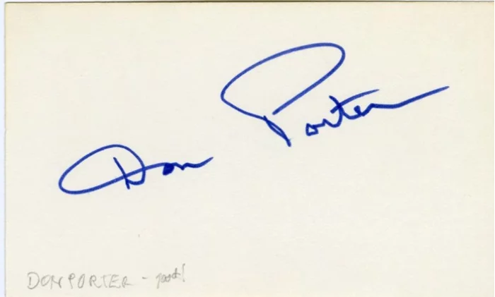 Don Porter autograph