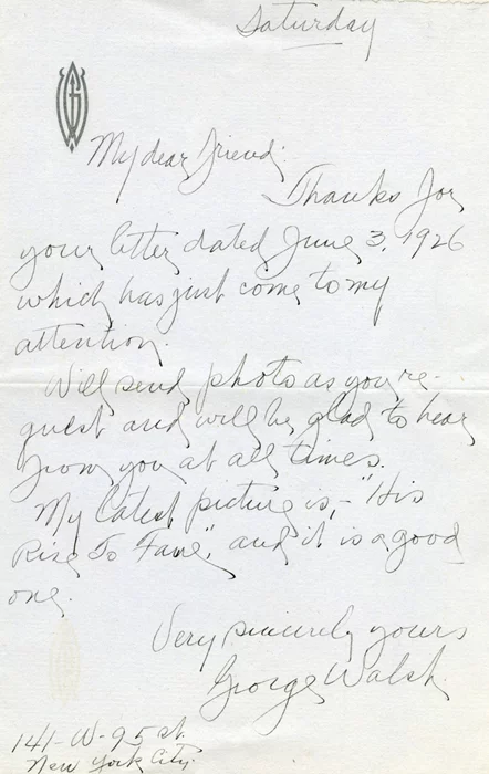 George Walsh autograph