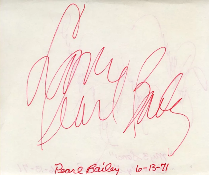 Pearl Bailey autograph