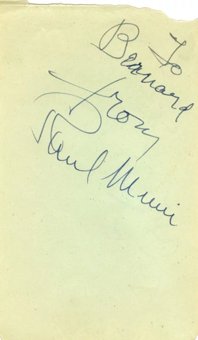 Paul Muni autograph