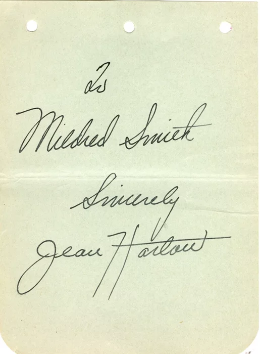 Jean Harlow autograph