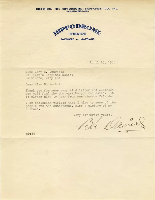 Bebe Daniels autograph