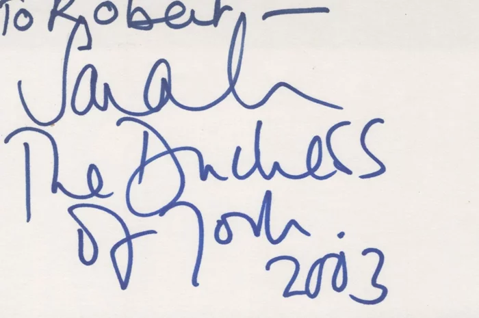 Sarah Ferguson autograph