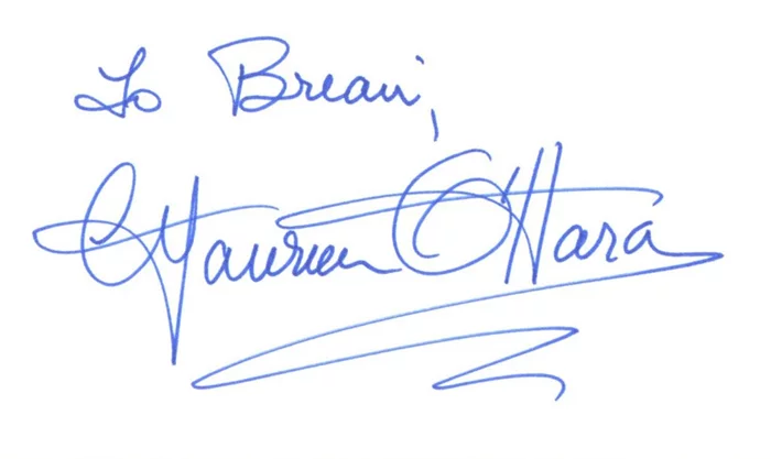 Maureen O'Hara autograph
