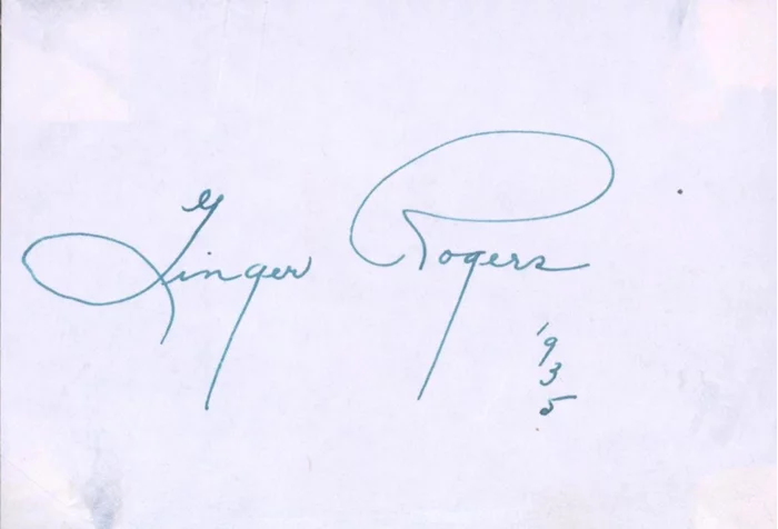Ginger Rogers autograph
