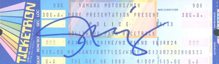 Sting autograph