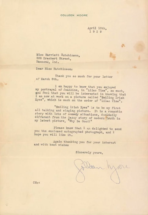 Colleen Moore autograph