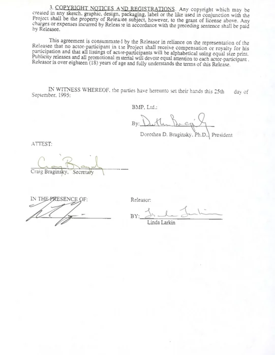 Linda Larkin autograph