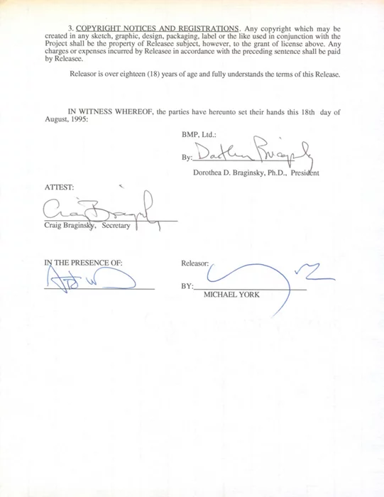 Michael York autograph