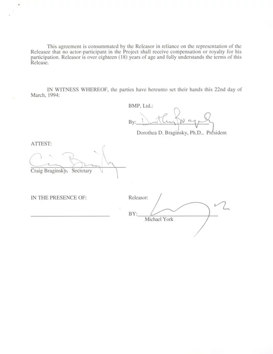 Michael York autograph