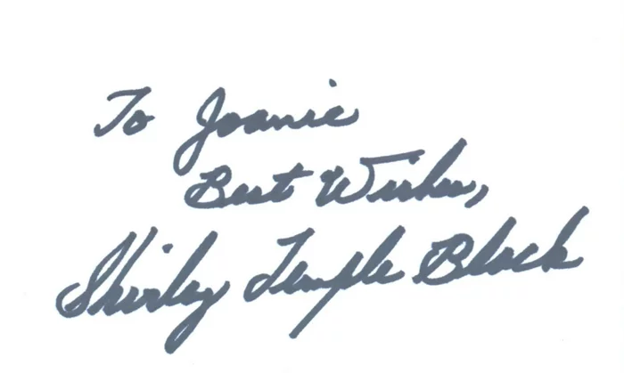 Shirley Temple autograph